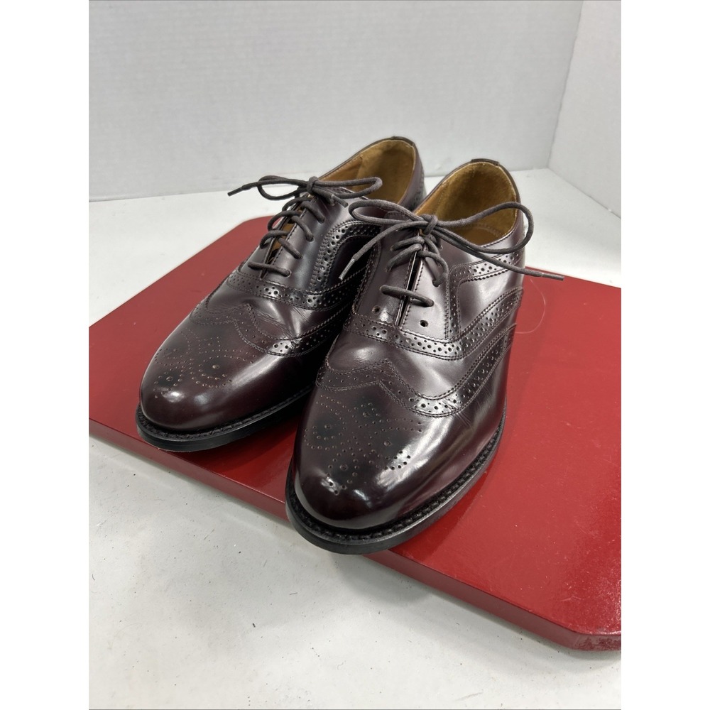 VTG TOWNCRAFT  Sanford Size 10.5D Mens Dress Shoe Brown Leather Wingtip Lace‎ Up